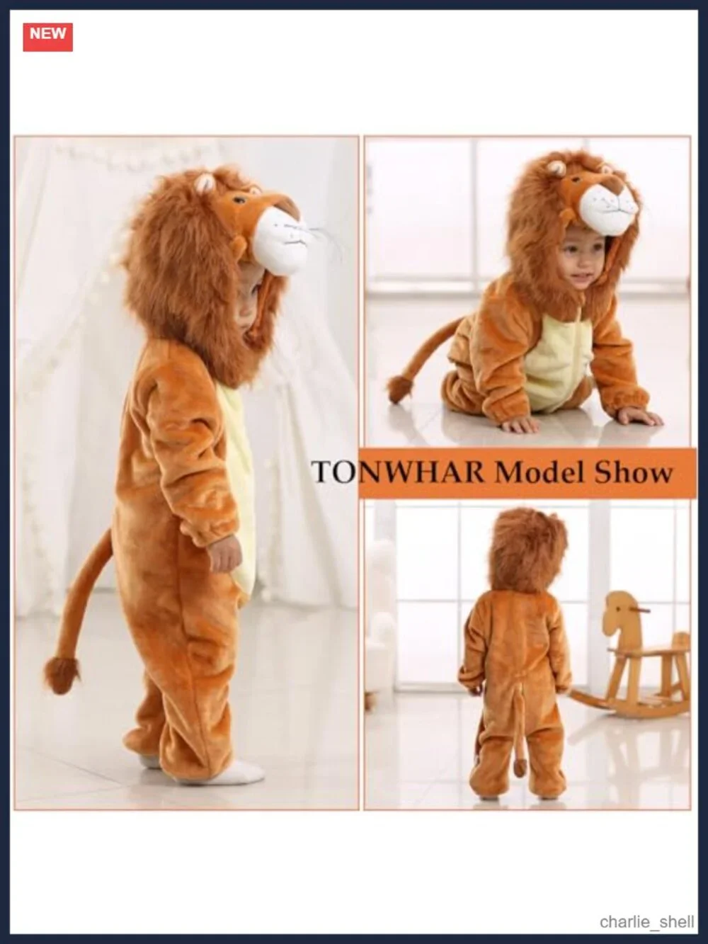 Toddler Lion Costume Fleece Romper Halloween Dress Up Outfit
